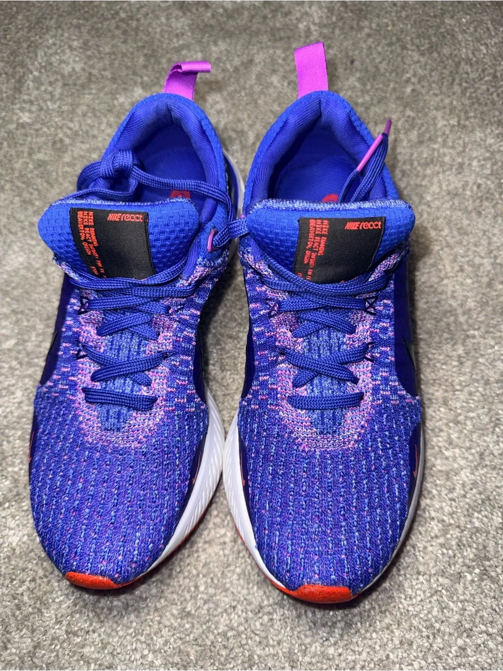 Nike React Infinity Run Flyknit 3 Women’s Size 6 Purple Running Shoes